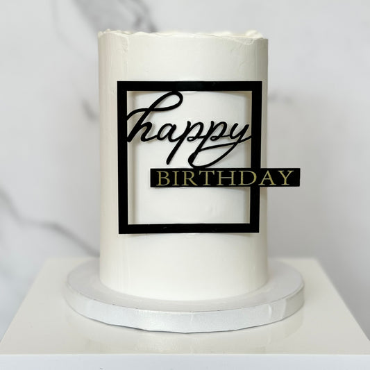 Simple White Birthday Cake