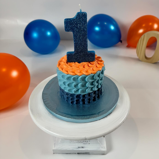 Orange & Blue Smash Cake